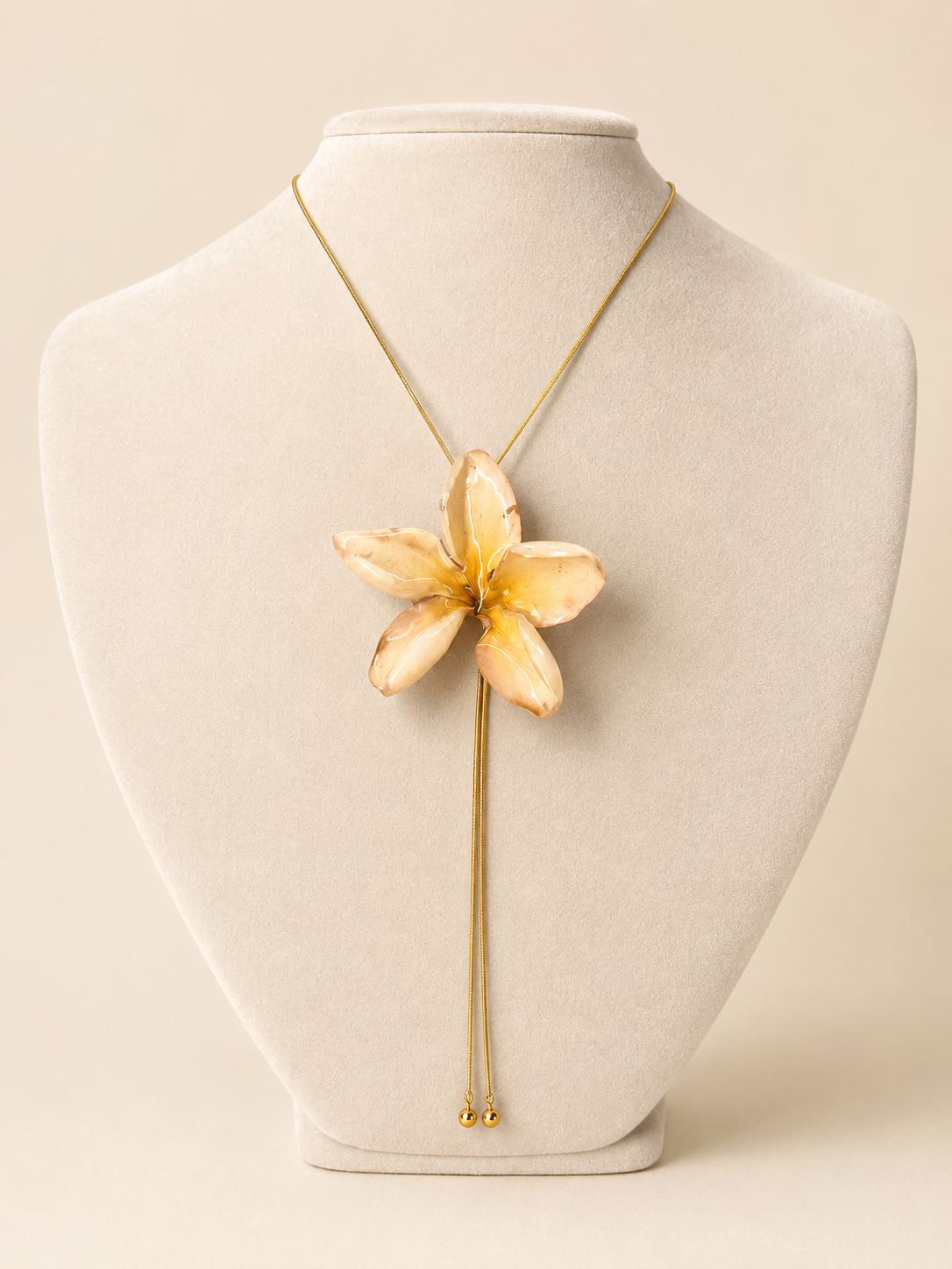 Laurel Plumeria Bolo Necklace