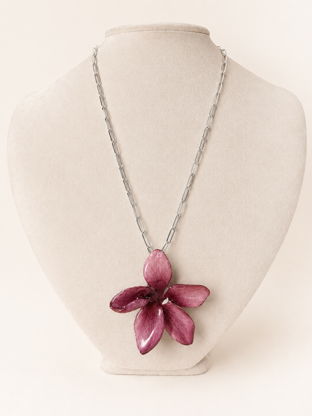 Dark Pink Plumeria Necklace