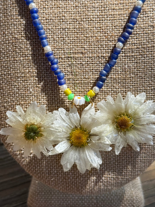 Blue Skies Daisy Necklace