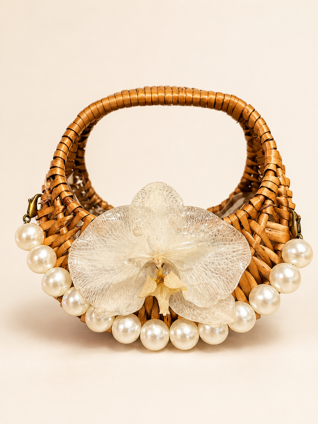Pearl Orchid Bag – White Phalaenopsis