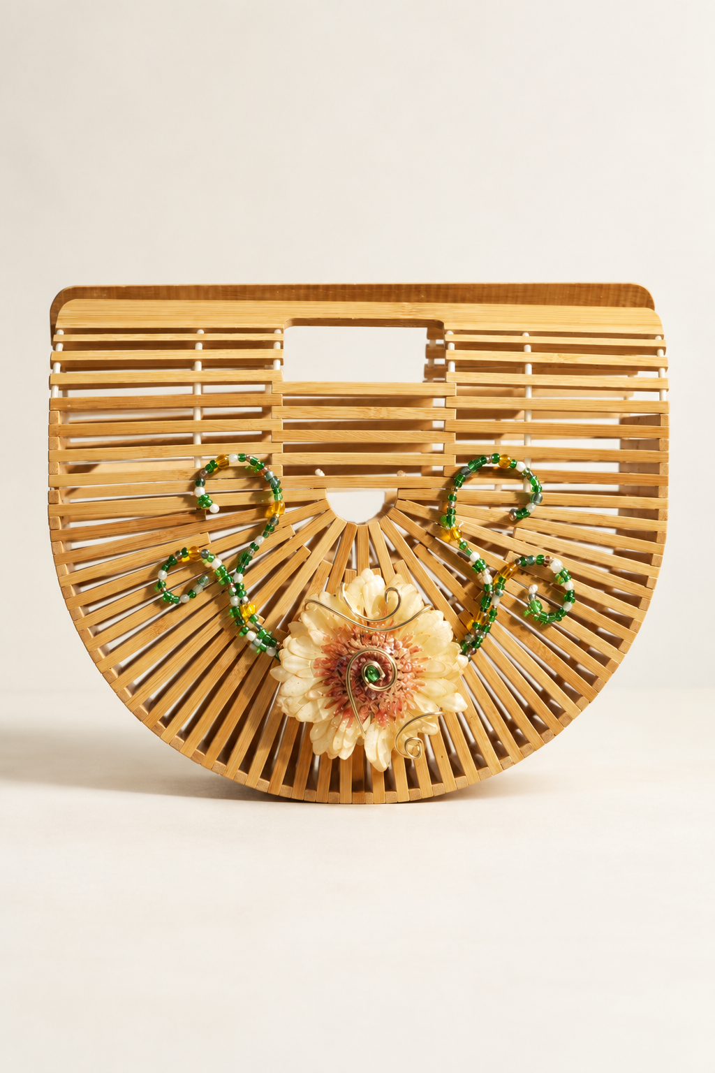 Yellow Gerbera Daisy Bamboo Handbag