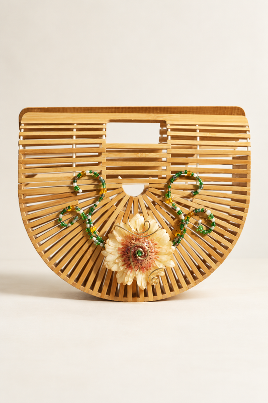 Yellow Gerbera Daisy Bamboo Handbag