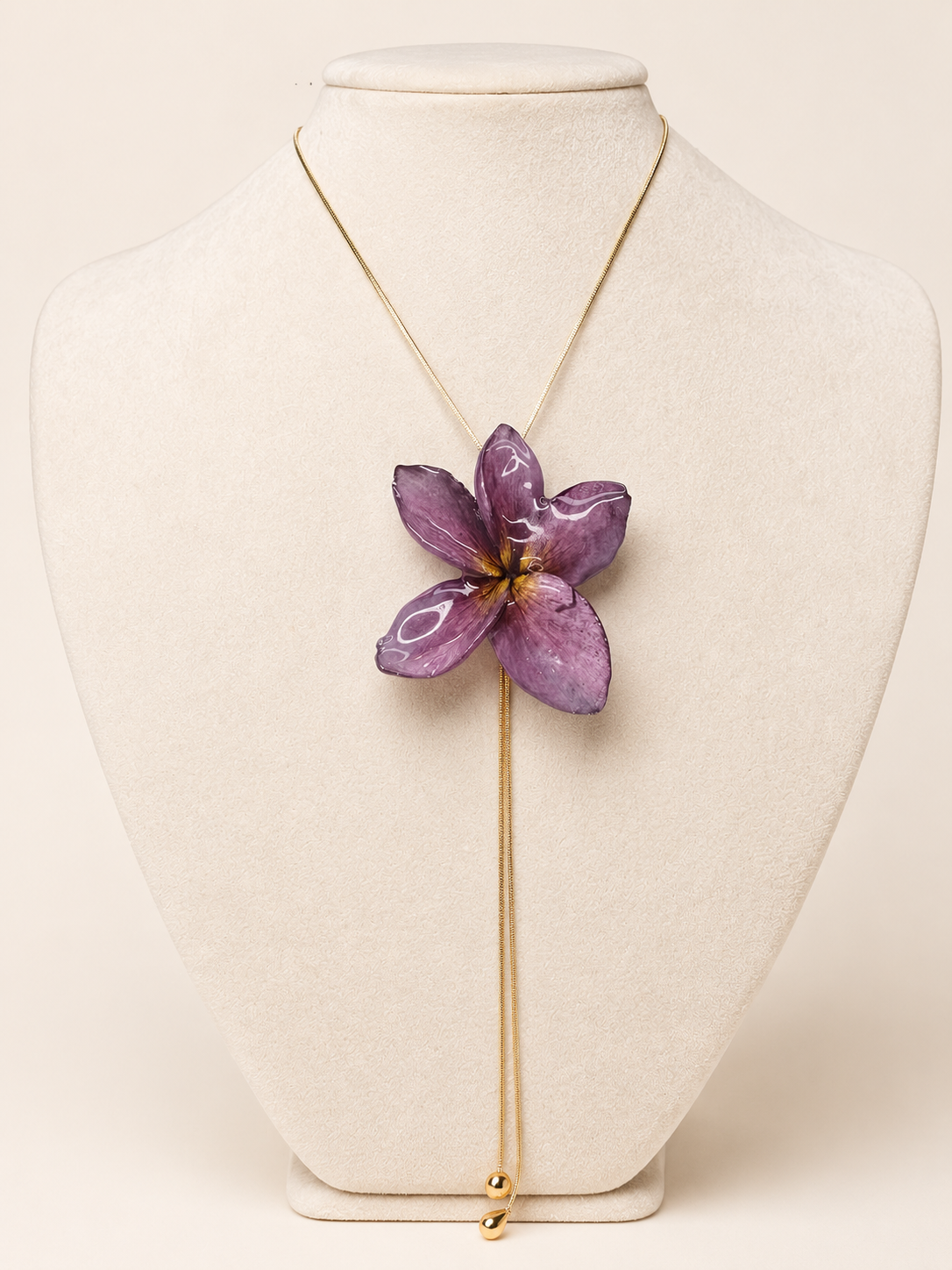 Pompano Plumeria Bolo Necklace