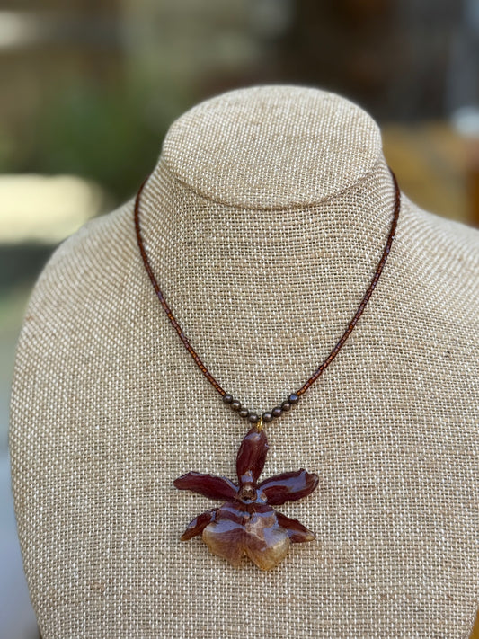 Ember Dancing Lady Orchid Necklace