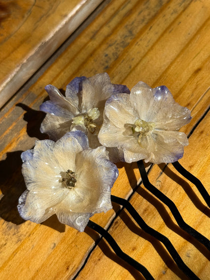 Aurora Blue Delphinium Hairfork / Hairpin