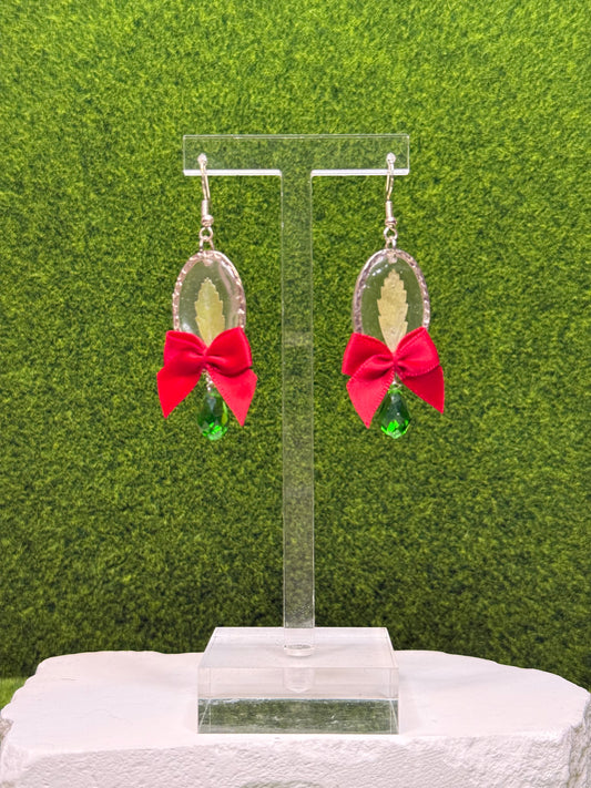 Evergreen Pine Leaf Swarovski Earrings – Holiday Edition