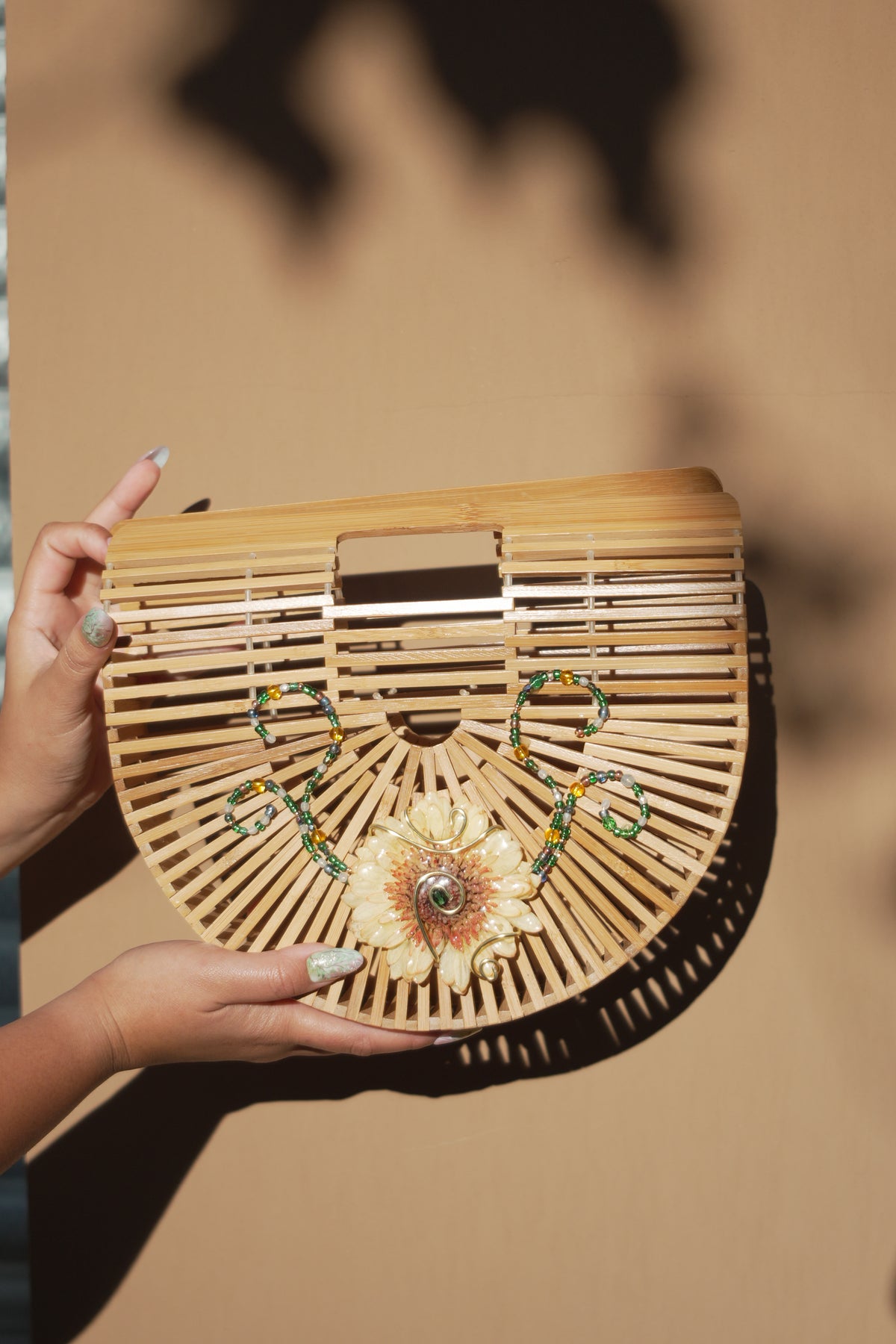 Yellow Gerbera Daisy Bamboo Handbag