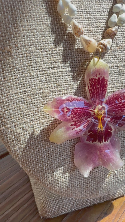 Seasheel Exotic Orchid Wrap Necklace